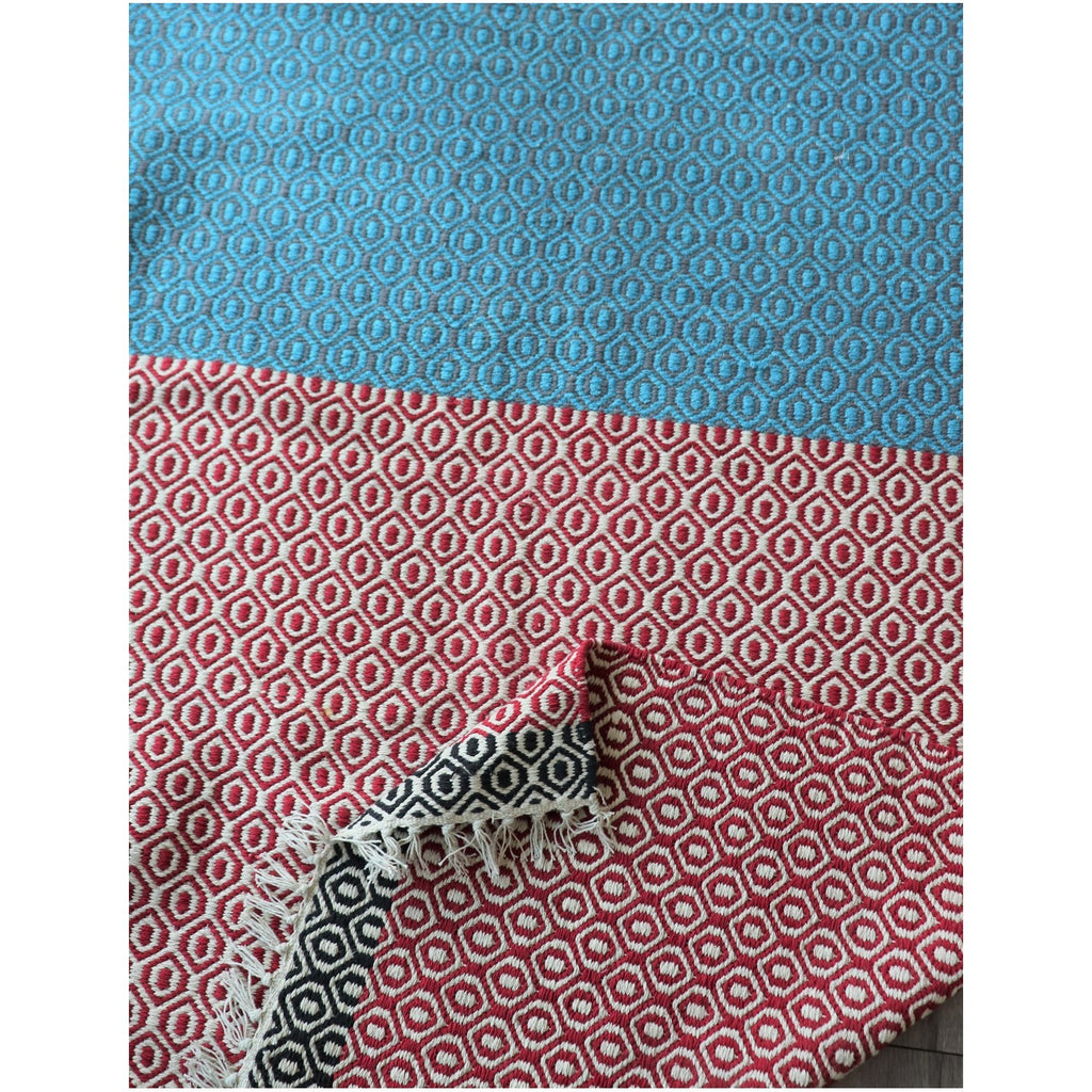 Renu 5ftx8ft Cotton Woven Dhurrie Rug